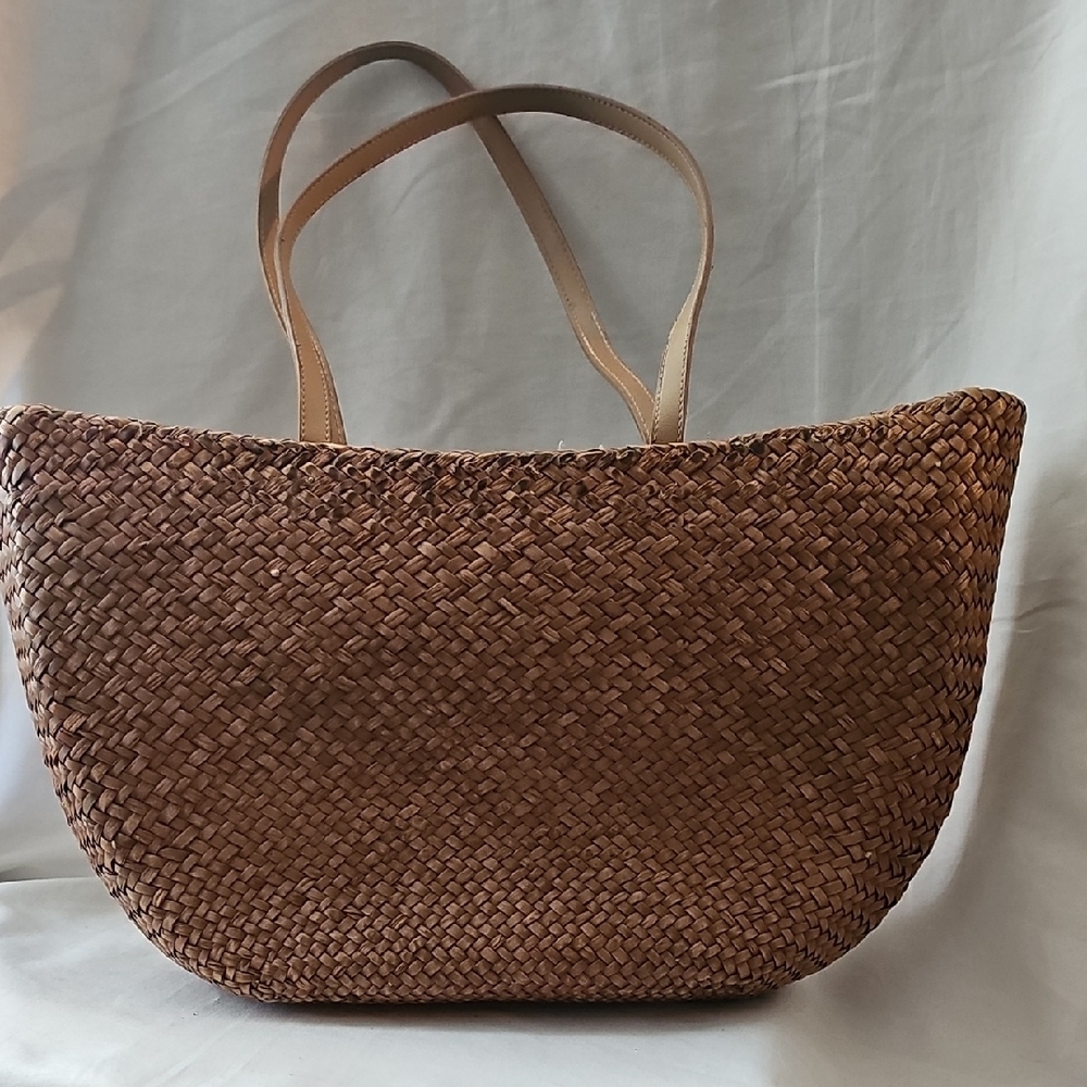 Cappelli Straworld Brown and Tan Shoulder Bag with Woven Design - Picture 3 of 6
